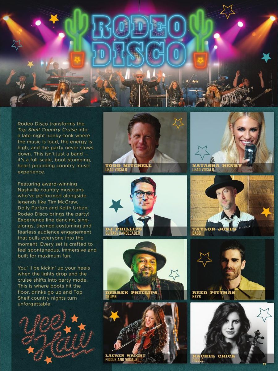Rodeo Disco event page with performer photos